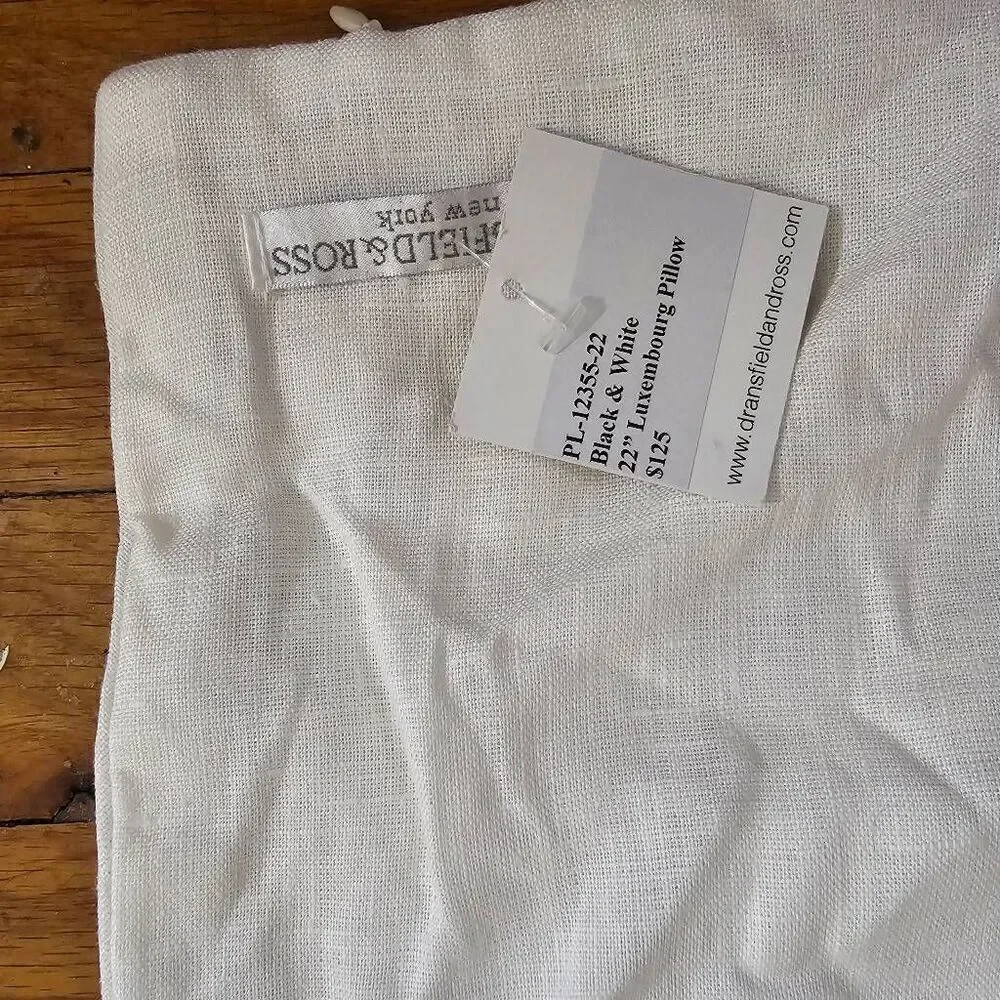 Dransfield & Ross Black and White Pillow 22 Inch